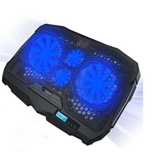 Cooler Cooling Pad Laptop 4 Fan Super Kencang S18 Layar LCD utk kontrol speed fan dan power on off