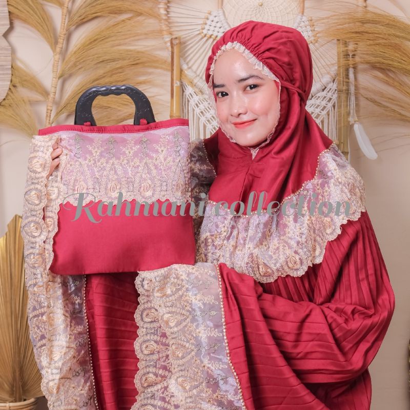 MUKENA PLISKET DEWASA TERBARU 2021 RENDA BORDIR MEWAH/MUKENA DEWASA ADEM