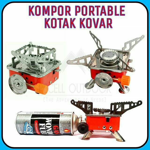 Kompor Kovar Gas Portable Kotak Camping Gunung Kosan Kecil Mini