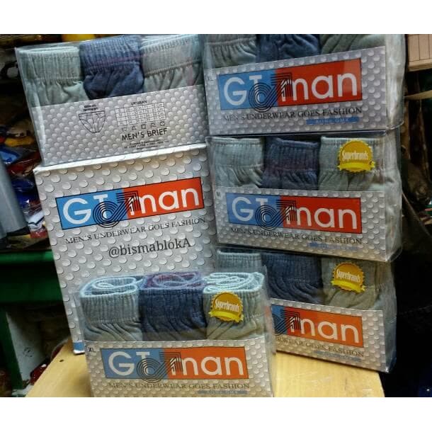 1 Box 3 Pcs CD GT Man GMX - Celana Dalam Pria Dewasa - Mix Warna