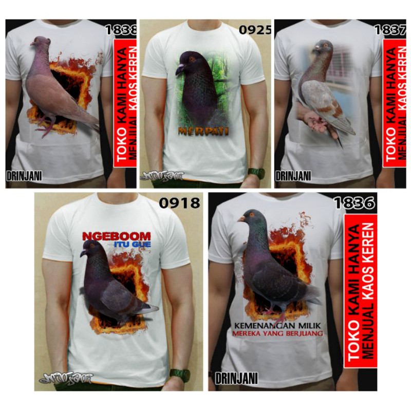 Kaos 3d burung merpati dara aduan 3