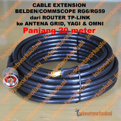 Tp-Link Router Cable Extension Kabel Ekstension Commscope Ke ANTENA GRID YAGI OMNI (20m)