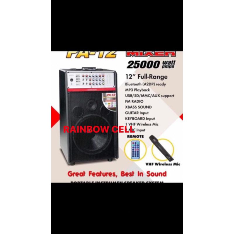 SPEAKER AKTIF ROADMASTER PA 12 BLUETOOTH USB