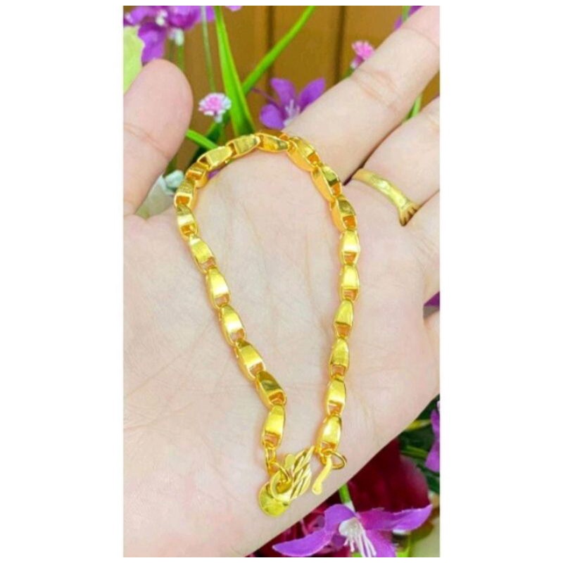 GELANG REALPICT PADI BESAR&amp;KECIL LAPIS EMAS 24K ANTI KARAT