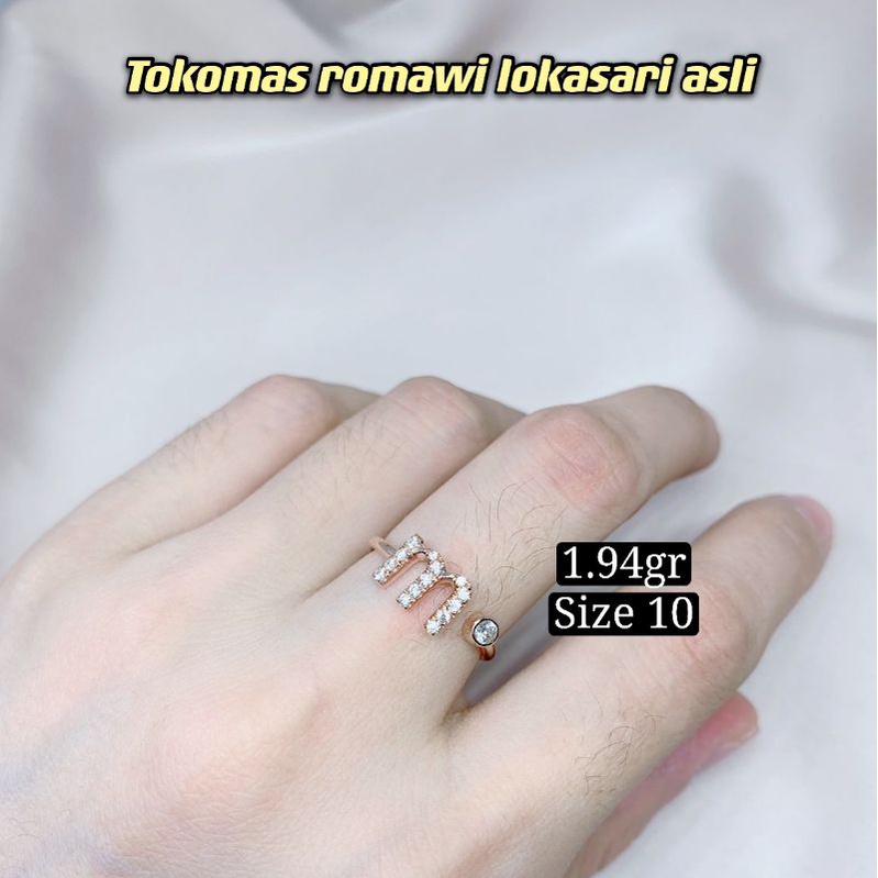 cincin huruf m kadar 750%/17k-1.94gr