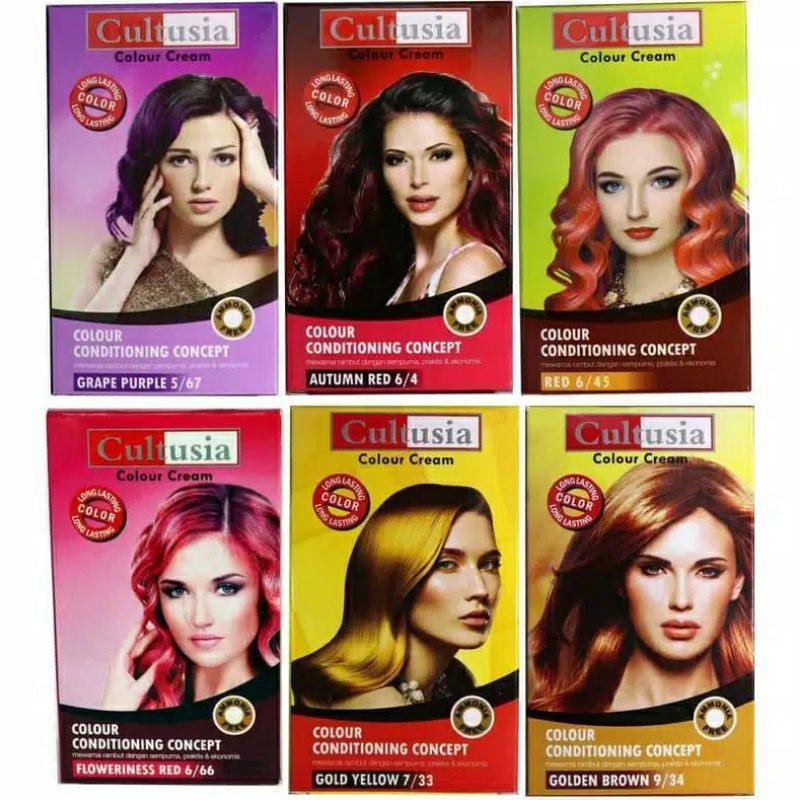 CULTUSIA Semir Rambut 30 mL | Hair Color Cream + Developer + Conditioner | Semir Rambut