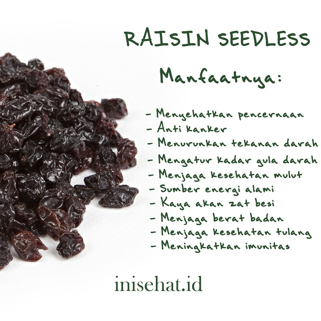 

Cemilan Sehat Raisin Seedless 200gr / Kismis / Cemilan Sehat / Buah Kering