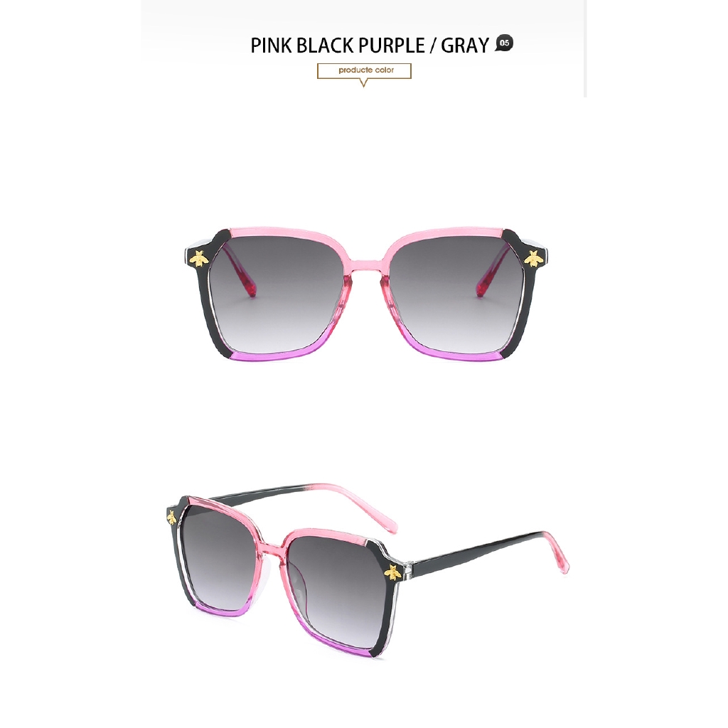 2022 Kacamata Hitam Wanita Model Retro Oversize Frame Kotak