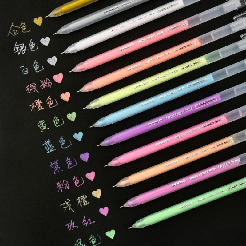 

Bolpoin Warna Pastel Terang Multifungsi untuk black paper/kertas hitam［thehanscorner］
