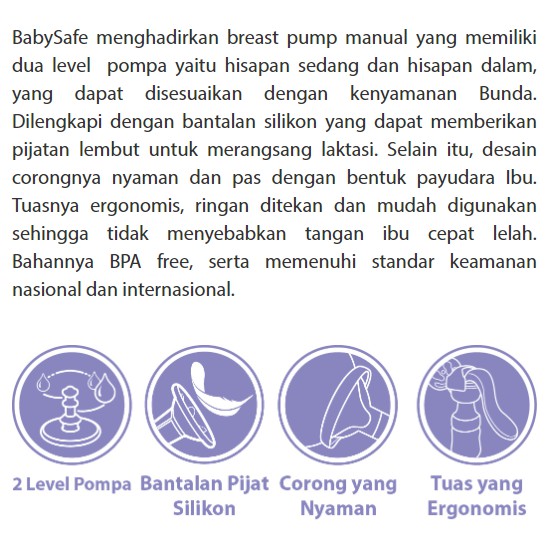 Baby Safe Pompa Asi Manual Breast Pump Manual BPM01