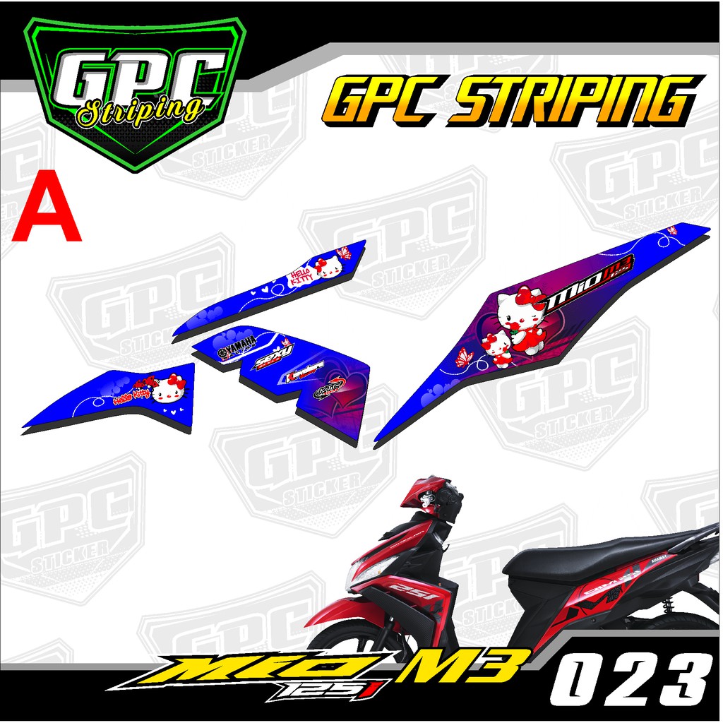 Sticker Striping mio m3 hello kitty - decal Stiker setriping Variasi List Motor GPC-023