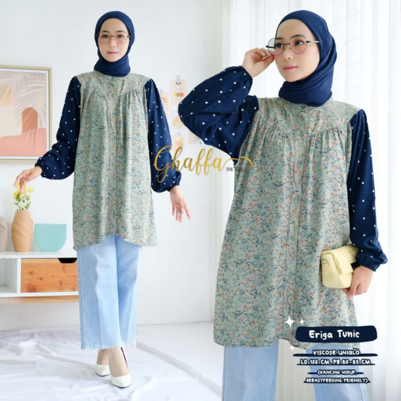 Tunik motif kekinian / Eriga tunik by ghaffa the label / tunik motif modern premium