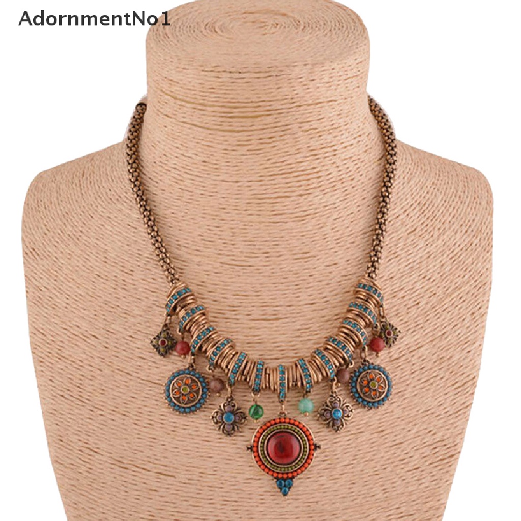 (AdornmentNo1) Kalung Rantai Dengan Liontin Rumbai Gaya Gypsy Etnik Tribal Turki Boho Untuk Wanita