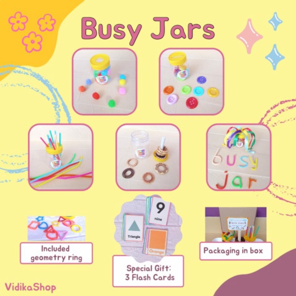 

Busy Jars Complete Set 5 jars/ Sensory Play - Kuning Berkualitas