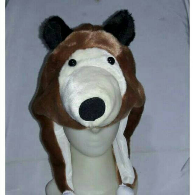 topi beruang animal hat dewasa topi boneka
