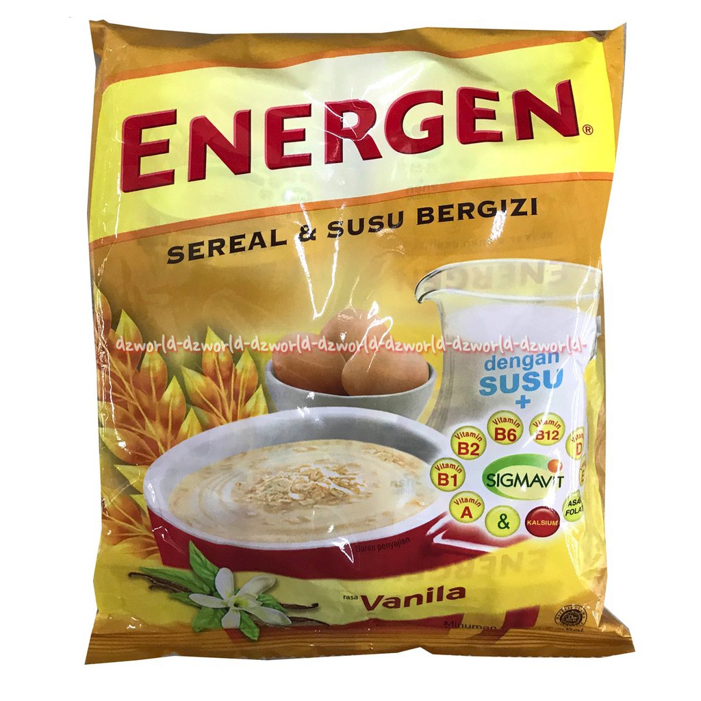 Energen Sereal Dan Susu Bergizi Rasa Vanila Minuman Cerael Instan 20Sachet