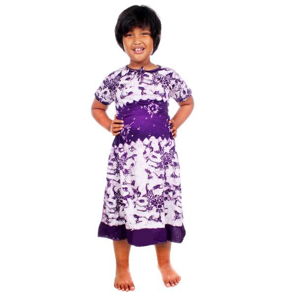 Daster Kaos Batik Tulis Kombinasi Ifa - Ungu - (No 4 Usia 7 10th)