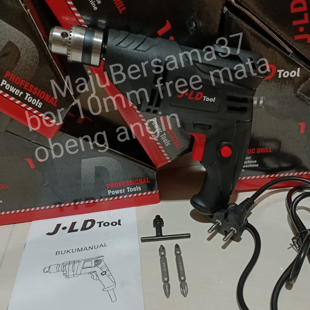 Mesin bor listrik jld lengkap 2 pc mata obeng angin ph2 bor tangan jld j10-3