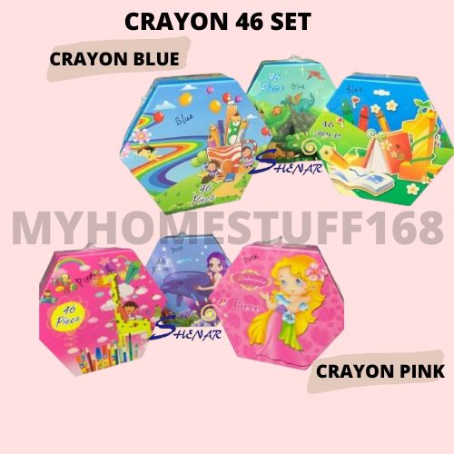 CRAYON ART SET ISI 46 KARAKTER KARTUN PENSIL WARNA LENGKAP ALAT MEWARNAI ALAT MELUKIS