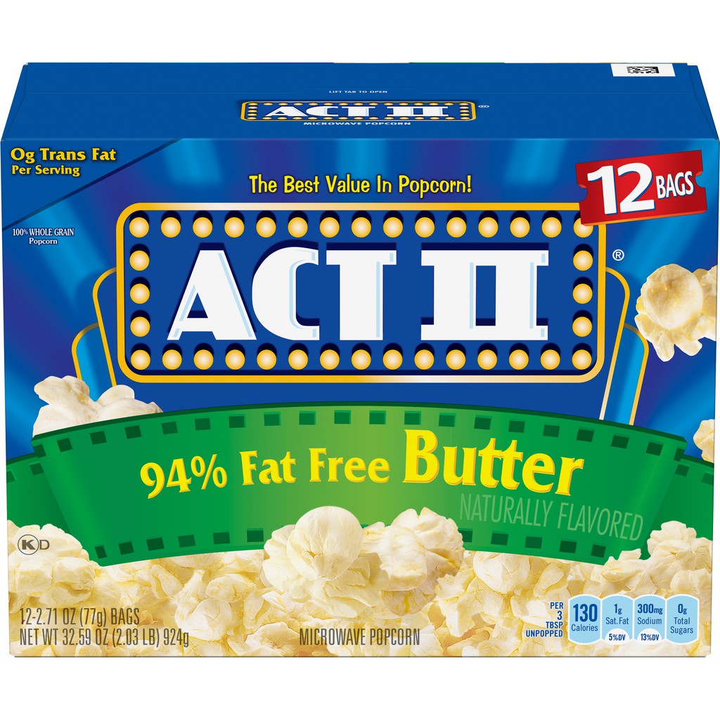Ori Usa Act Ii Microwave Popcorn 78g No Box Shopee Indonesia