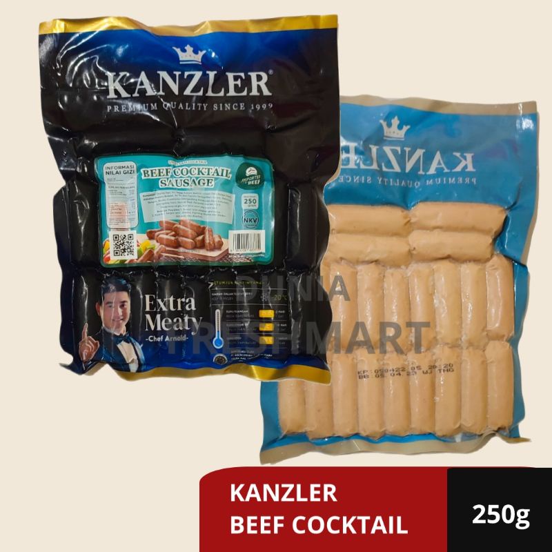 

Kanzler Beef Cocktail 250 gram SOSIS SAPI 250G SOSI SAPI SOSIS COCKTAIL EXTRA MEATY TANPA PENGAWET