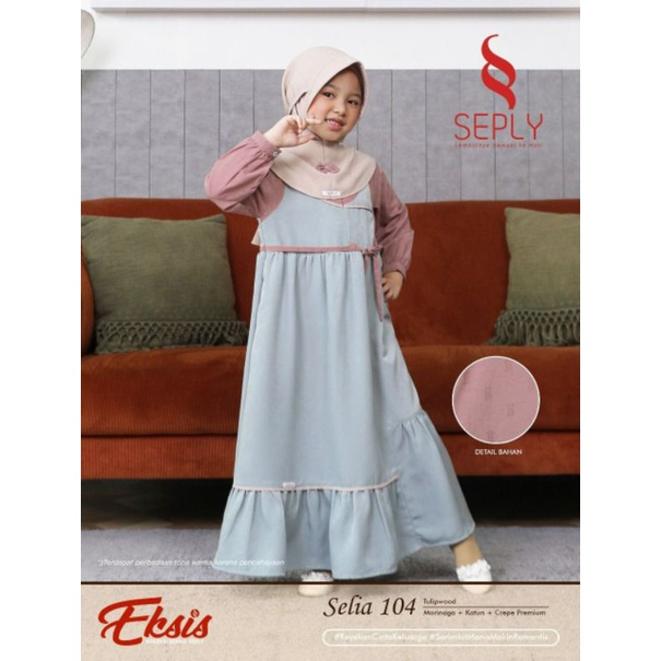 Seply Eksis 179 Tulipwood Meyra 77 Kaseo 145 Selia 104 Kliko 105 Baju Muslim Gamis Sarimbit Keluarga Family Series Lebaran Terbaru Ori