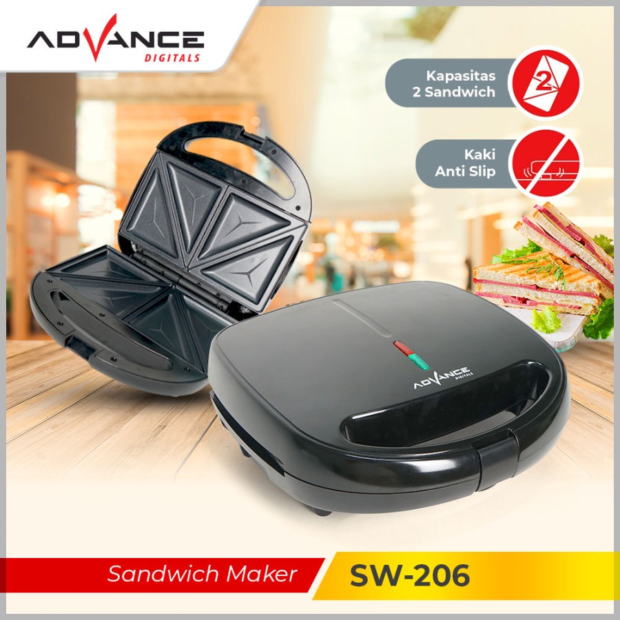 Sandwich Maker/Toaster Advance SW-206- Hitam Pemanggang Roti