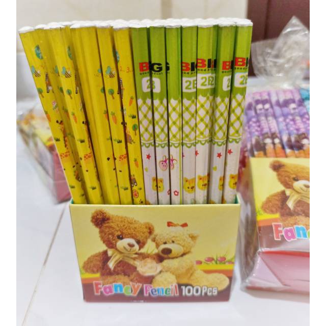 

PENSIL KAYU 2B FANCY PENCIL ISI 100 PCS