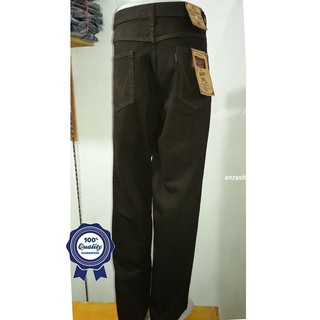  Celana  Jeans  Denim Bandung  WANZ Standar Regular Coklat 33 