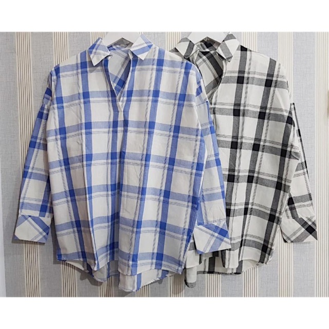 kemeja casual kotak-kotak by loewee