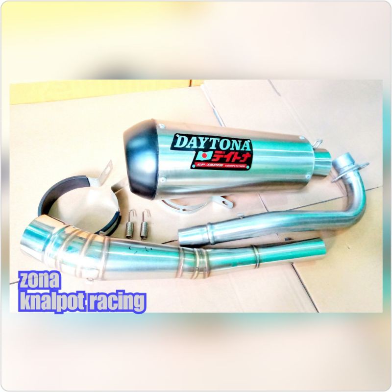Knalpot Daytona Supra x125 Fit new Revo Blade.knalpot daytona netral bebek.knalpot daytona