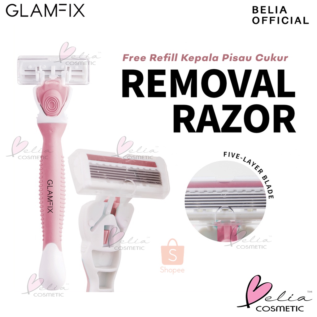 ❤ BELIA ❤ Glam Fix Hair Removal Razor | Free Refill Kepala Pisau Cukur | Glamfix | Pencukur Bulu Rambut Halus