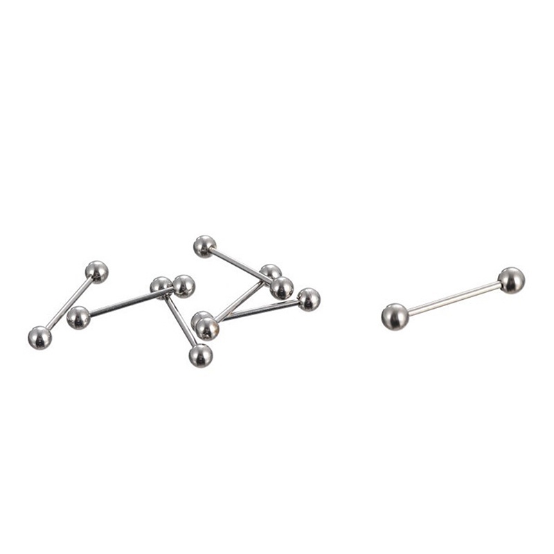 Anting Tindik Alislidahhidungbibirtubuh Bahan Stainless Steel Desain Barbell Untuk Priawanita