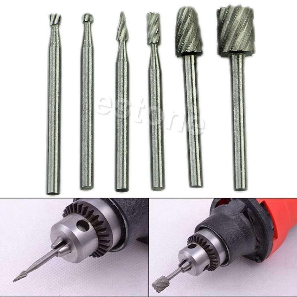 6pcs Hss Routing Router Grinding Bits Burr For Rotary Tool Dremel Bosch Mini New Shopee Indonesia