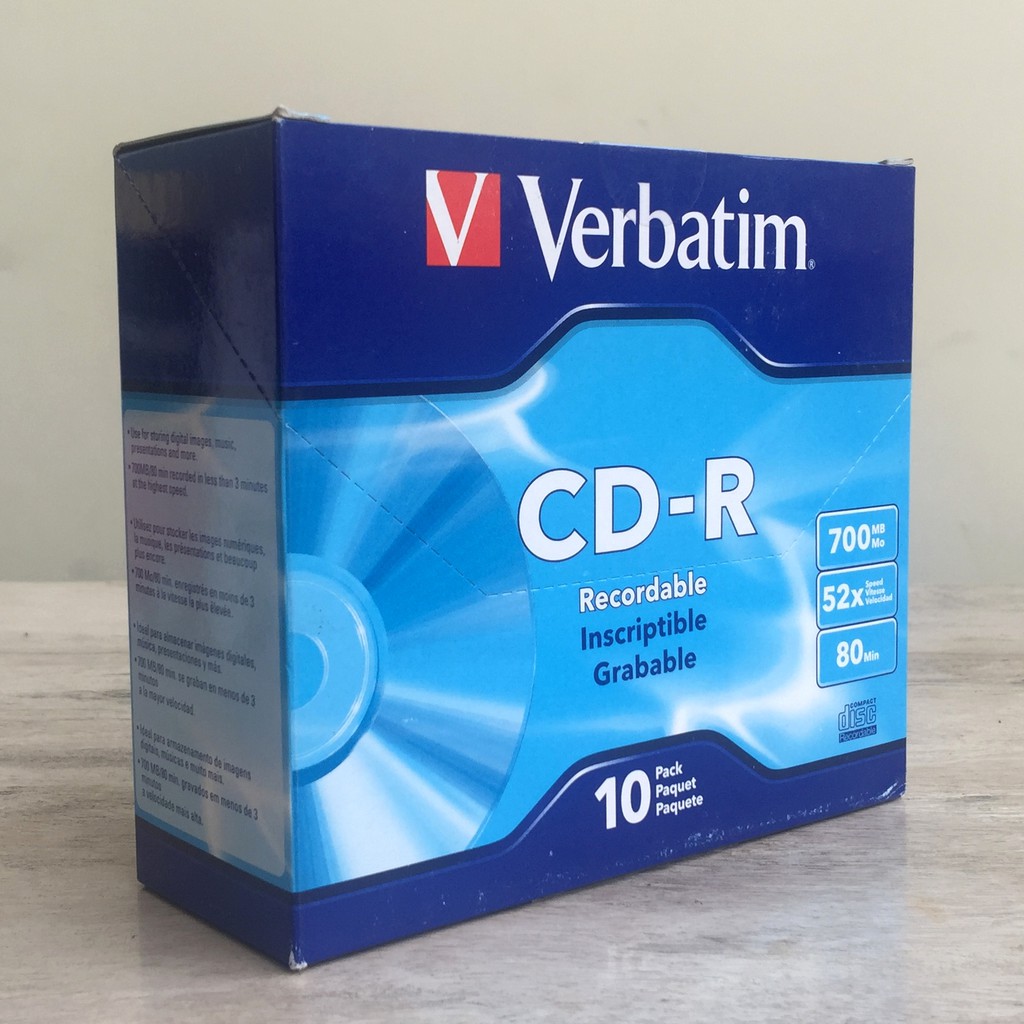 CD-R Verbatim Single Pack (10 pcs) 52X 700 MB Slim Case