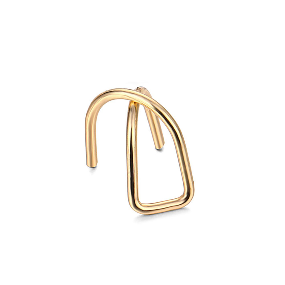 5pcs / Set Anting Klip Tanpa Tindik Tulang Rawan Telinga Bentuk C Desain Daun Lapis Ganda