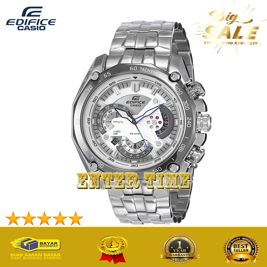 BIG SALE  JAM TANGAN PRIA BRANDED CASIO EDIFICE  TYPE EF 550RBSP-7AV STAINLESS CHRONO JAM TANGAN IMP