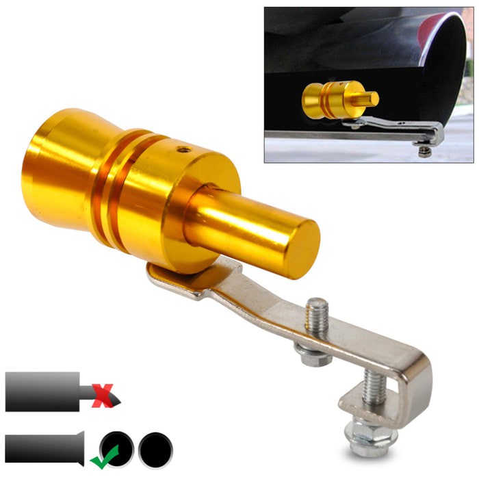 TERBATASSiulan Knalpot Mobil Fake Turbo Whistler Pipe Sound Muffler Size M