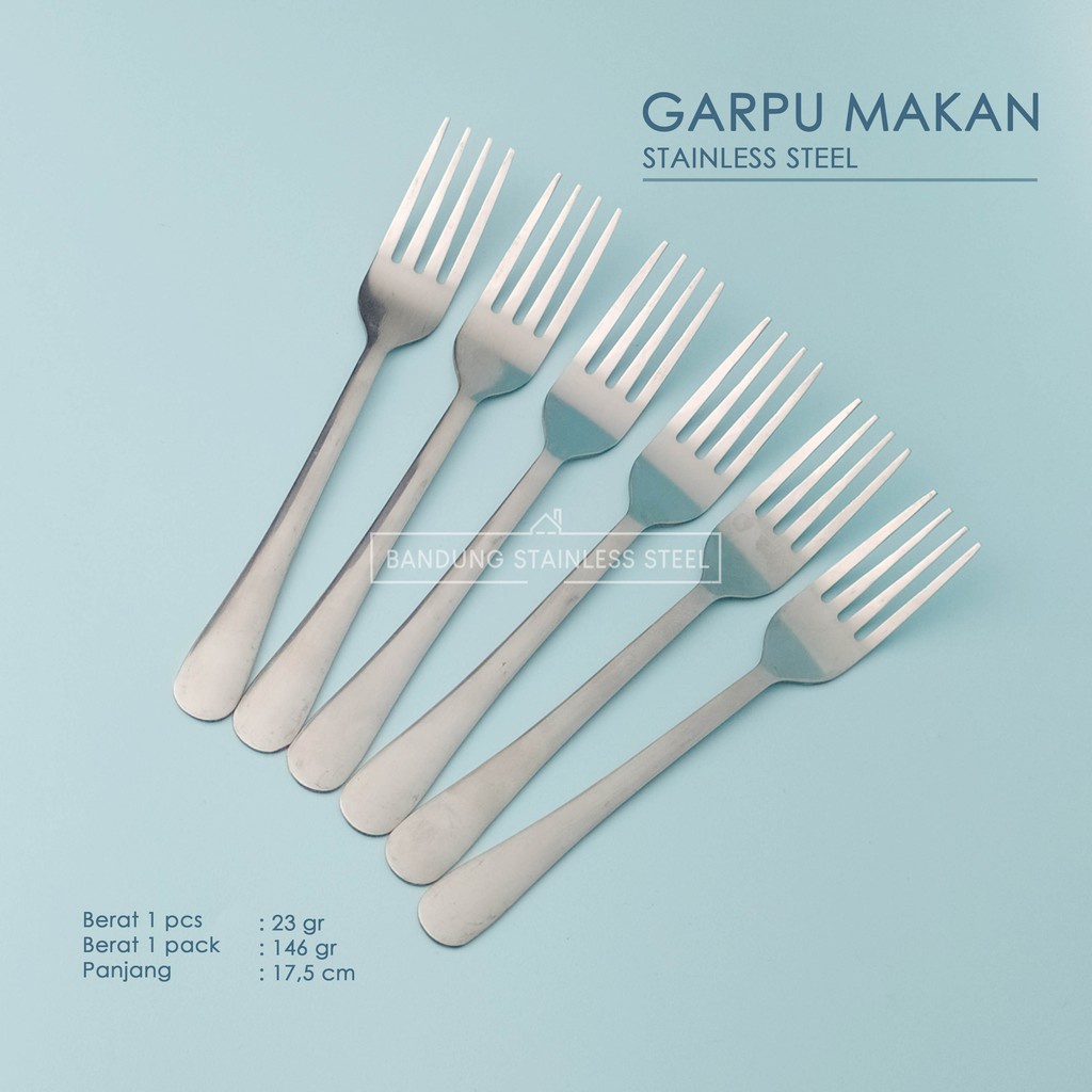 Sendok Garpu Makan Stainless, alat makan set murah 6pcs/pack