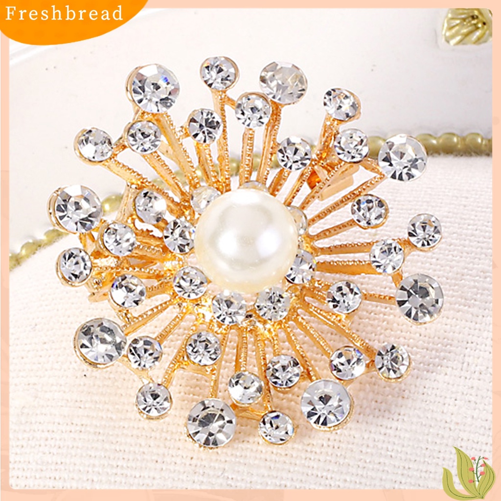 Terlaris Brooch Pin Elegant Clothes Accessories Vintage Round Rhinestone Brooch Badge for Banquet