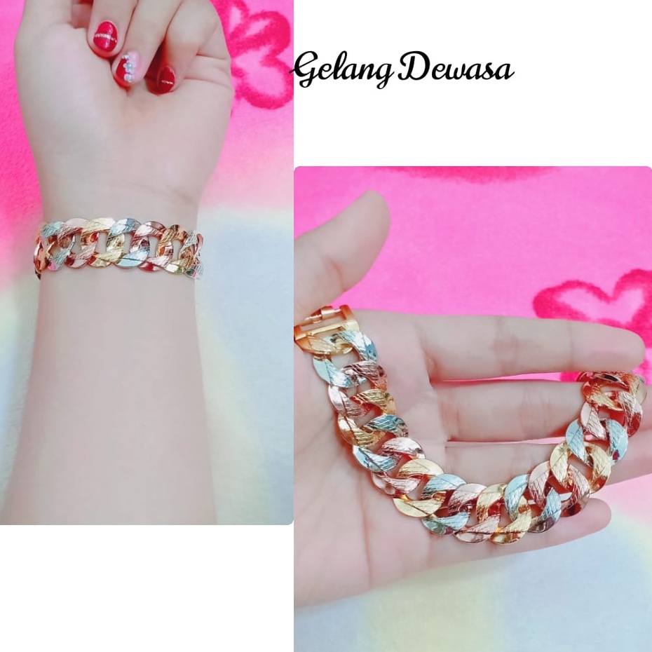 Gelang Sisik Naga Kombinasi Lapis Mas Asli