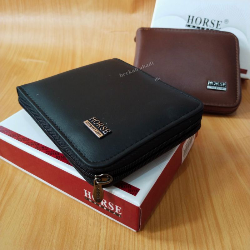 Dompet Resfull Resleting putar pria wanita Kulit Sapi Asli