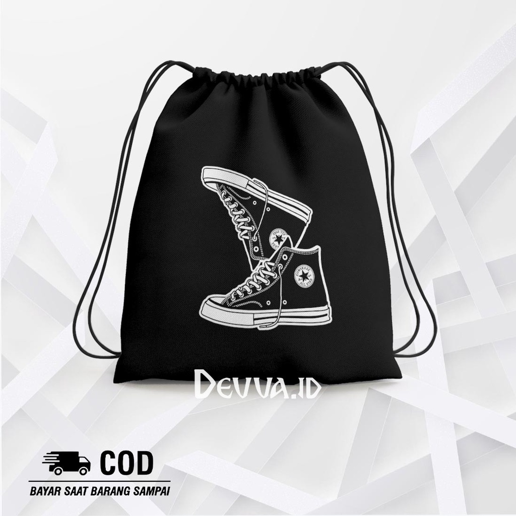 Tas Serut Converse Shoes String Bag Bts Muat Banyak Barang Ukuran 36 X 31 Cm | Devva.Id