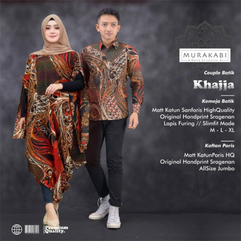 baju couple batik sarimbit kaftan dress ABSTRAK
