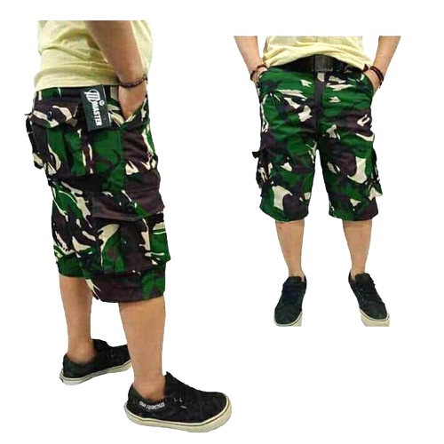Celana Cargo Pendek Pria Dewasa Jumbo Loreng Army Distro Premium Size 28-38
