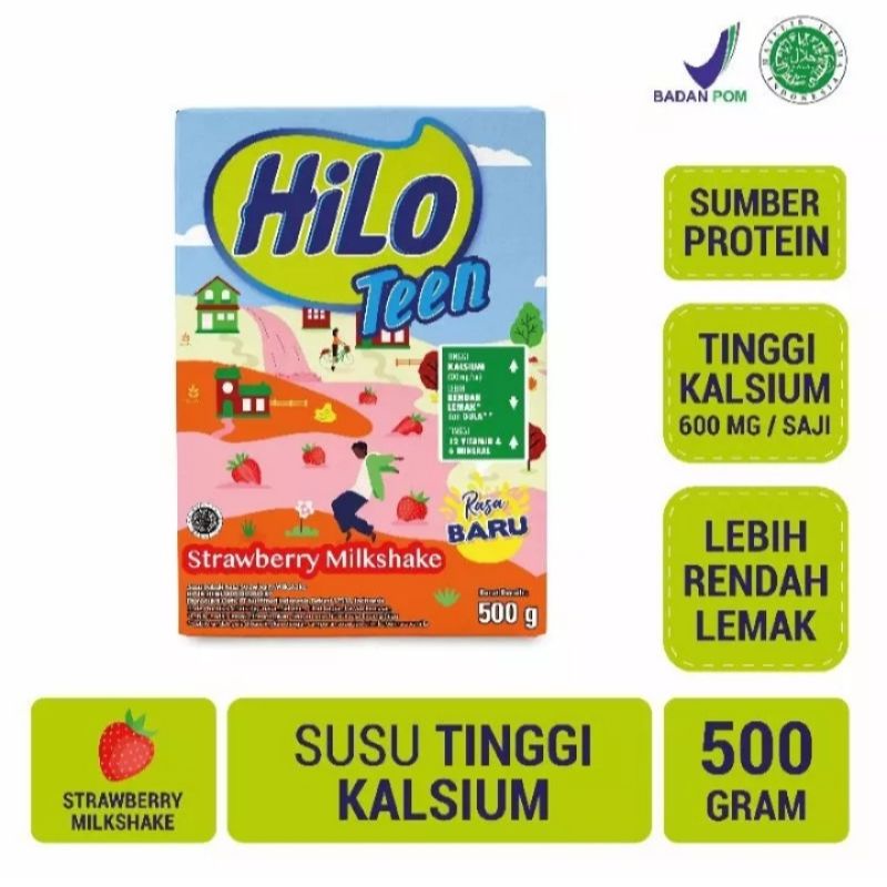 

HiLo Teen Strawberry Milkshake 500gr - Susu Tinggi Kalsium Lebih Rendah Lemak