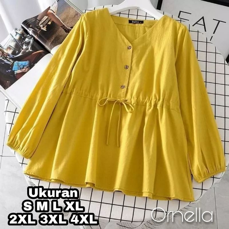 Ornella Blouse Oversize Big Size Jumbo Size S M L XL XXL XXXL 4XL 2XL 3XL 5L Kemeja Basic Jumbo Big Size Baju Kerja Kantor Korea