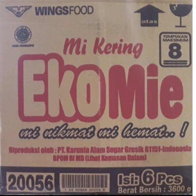 

EkoMie Mie Kering Eko Mie 600Gr 1 dus
