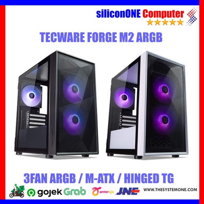 Casing Tecware Forge M2 [3Fan-Argb,Matx] B/W No Hub Sync Mobo