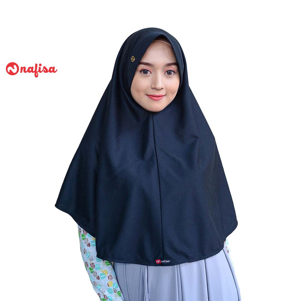 Jilbab PROMO !! JIlbab Instan Bergo Nafisa ASHA | Hijab Jumbo Kaos Instan Khimar Syari Bergo Kerudung Instan Kaos Polos Panjang-HITAM